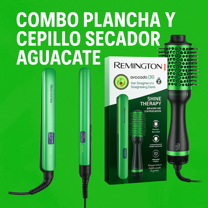 COMBO CEPILLO SECADOR + PLANCHA AGUACATE