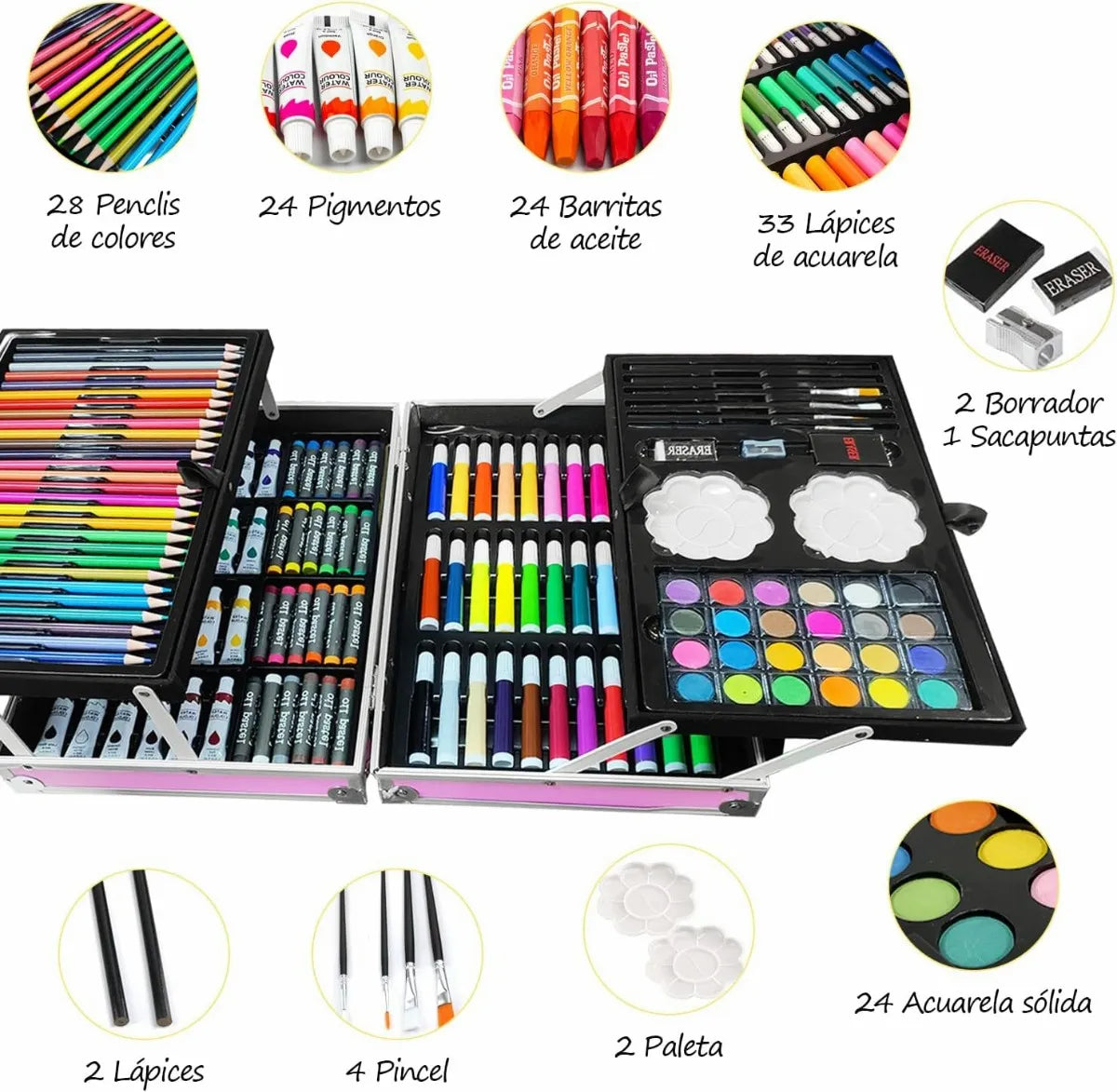 SET ARTE, MALETA DE  145 PIEZAS